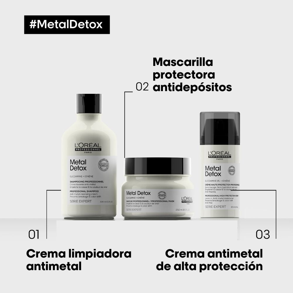 Crema para peinar protección UV Metal Detox Anti-Quiebre para Cabello Dañado 100ml Loreal Professionnel