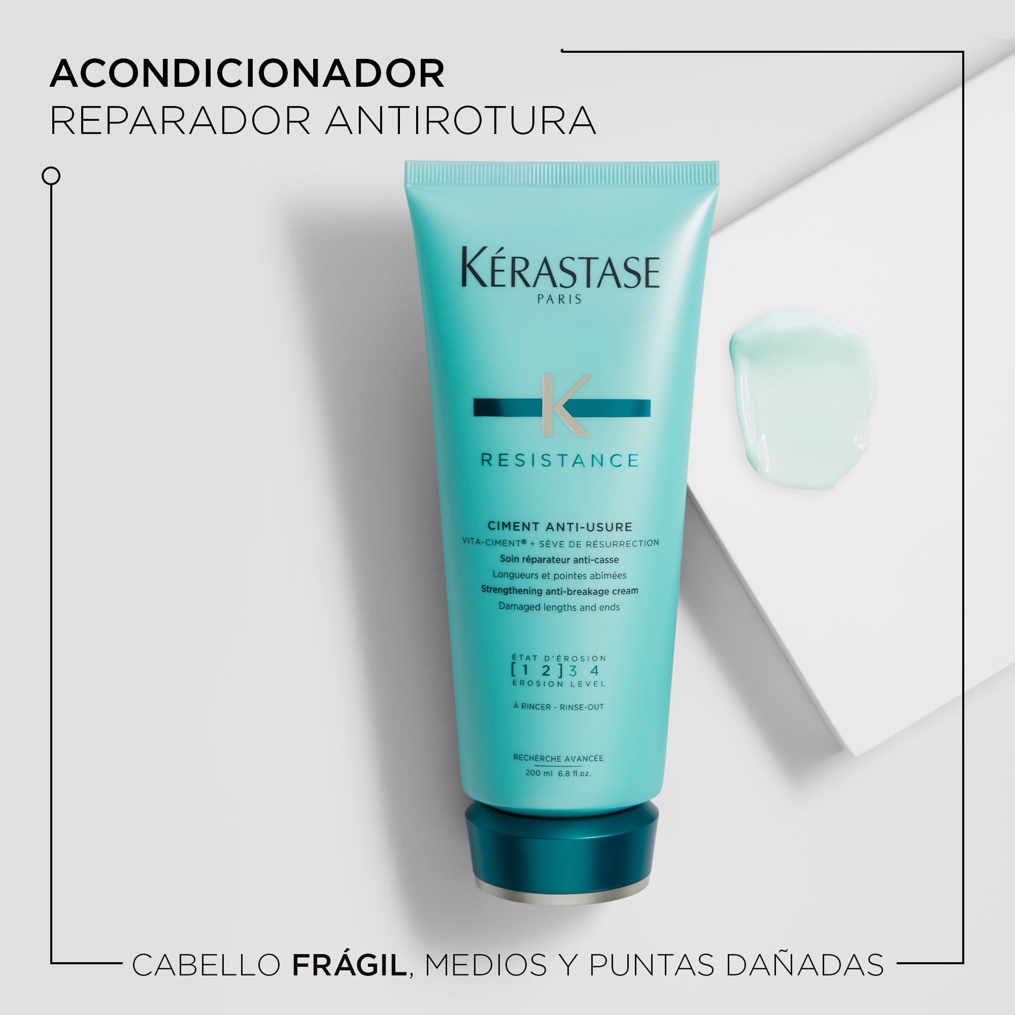 Acondicionador Kérastase Résistance Ciment Anti-Usure reconstruye cabello dañado 200ml