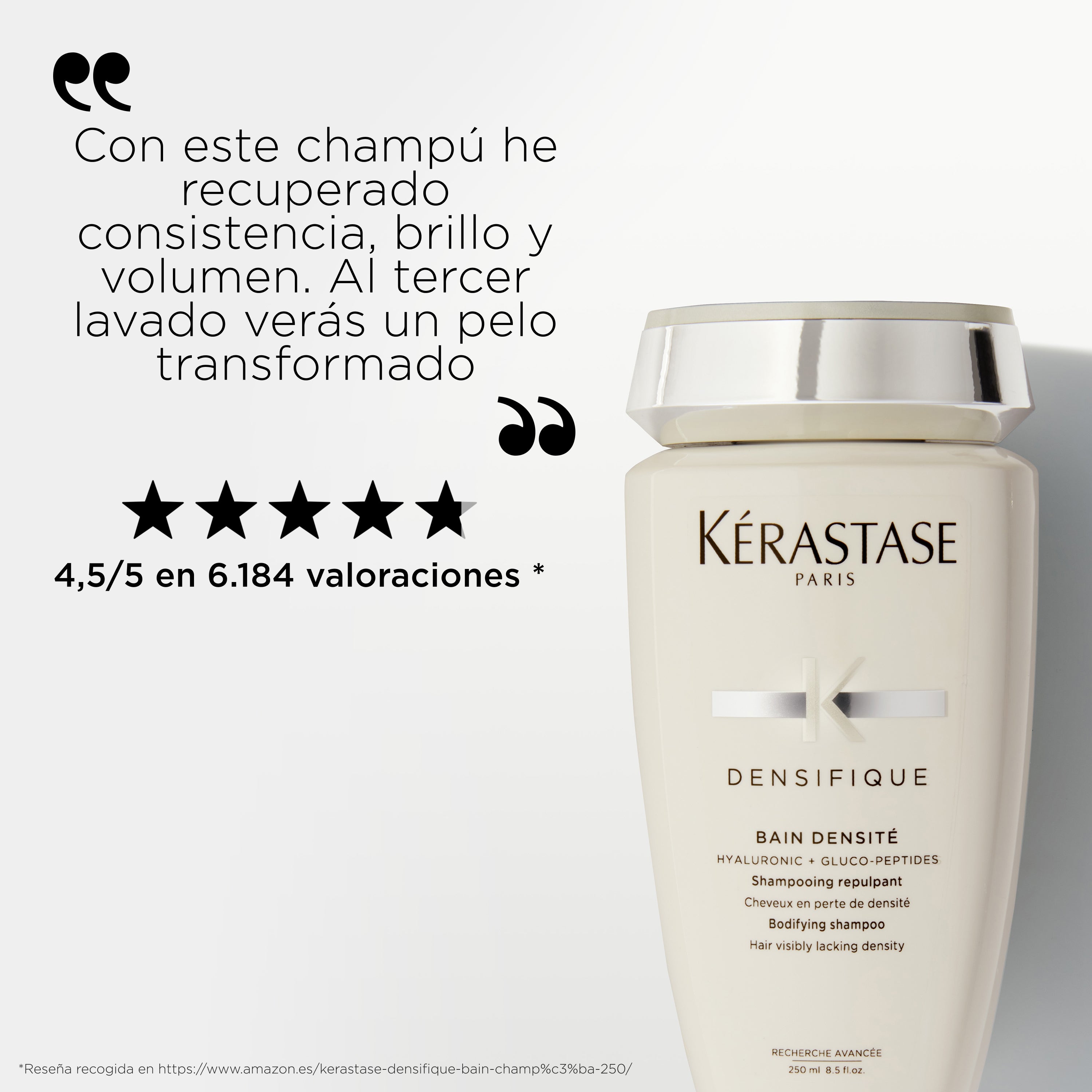 Shampoo Kérastase Densifique para mujer engrosa cabello fino 250ml