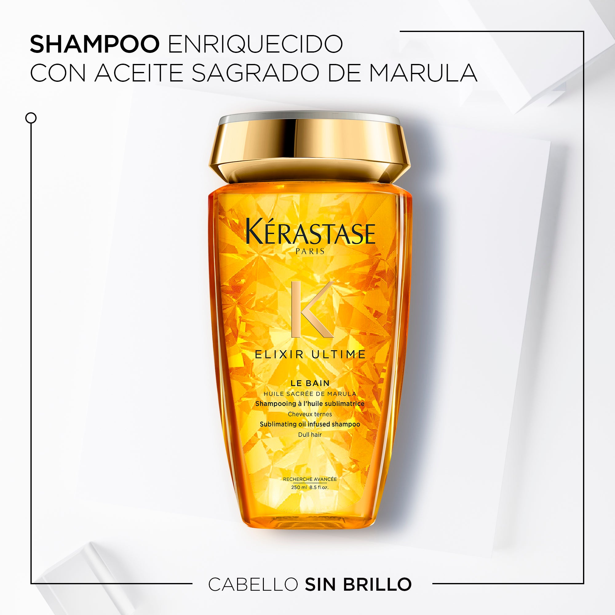 Shampoo Kérastase Elixir Ultime aporta brillo a cabello opaco 250ml