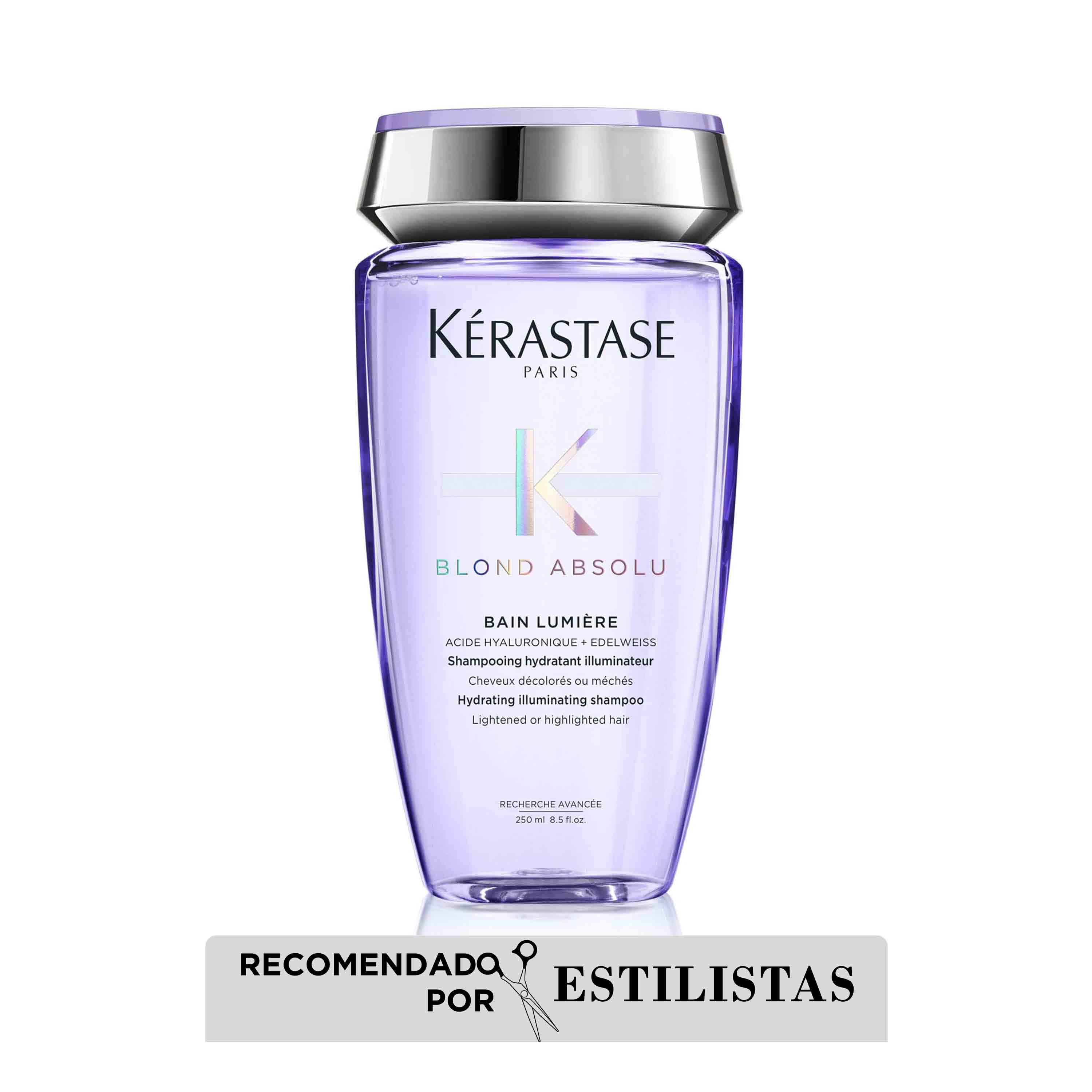 Shampoo Kérastase Blond Absolu Lumiere neutraliza rubios o decolorados 250ml