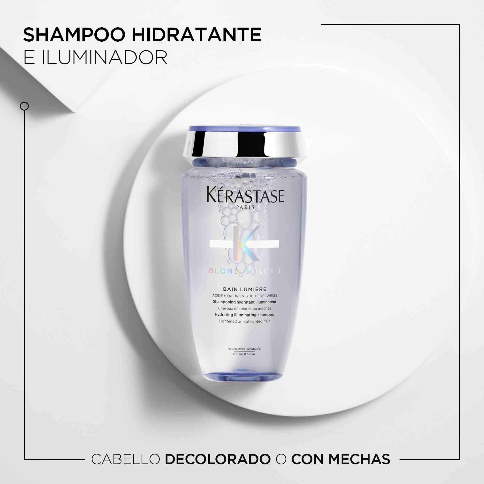 Shampoo Kérastase Blond Absolu Lumiere neutraliza rubios o decolorados 250ml