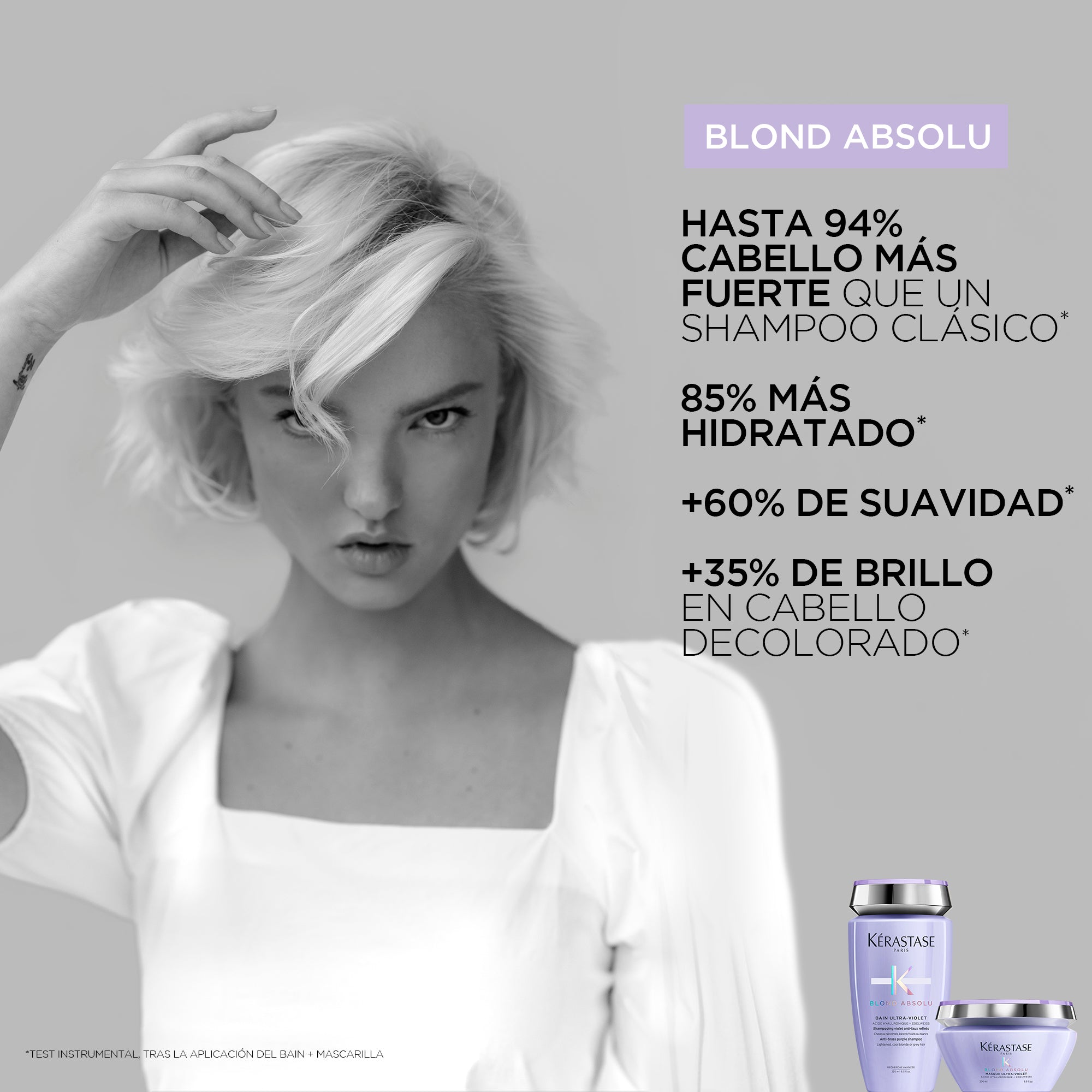 Shampoo Kérastase Blond Absolu Lumiere neutraliza rubios o decolorados 250ml