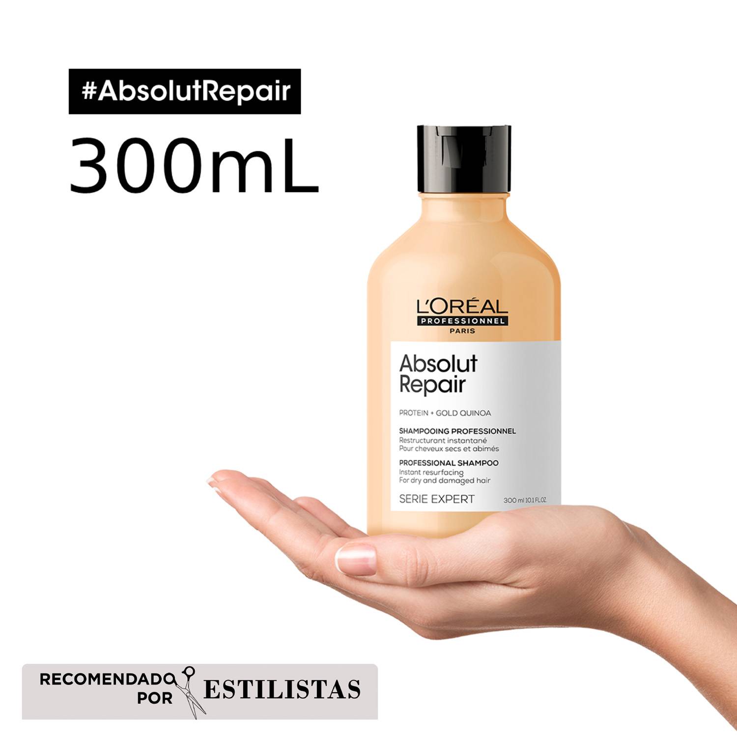 Shampoo Absolut Repair reparación cabello dañado Loreal professionnel 300ml