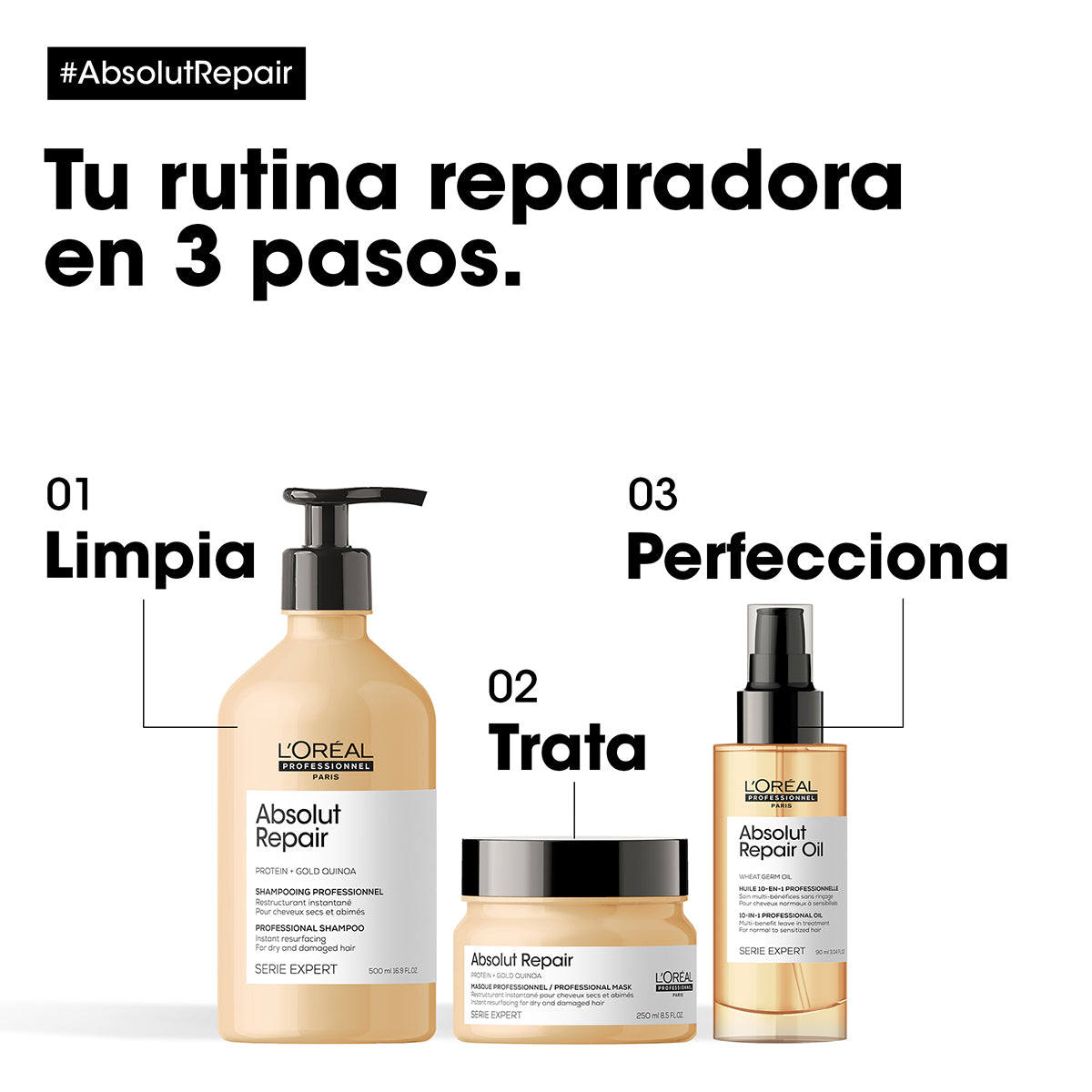 Mascarilla Absolut Repair reparación cabello dañado Loreal professionnel 250ml