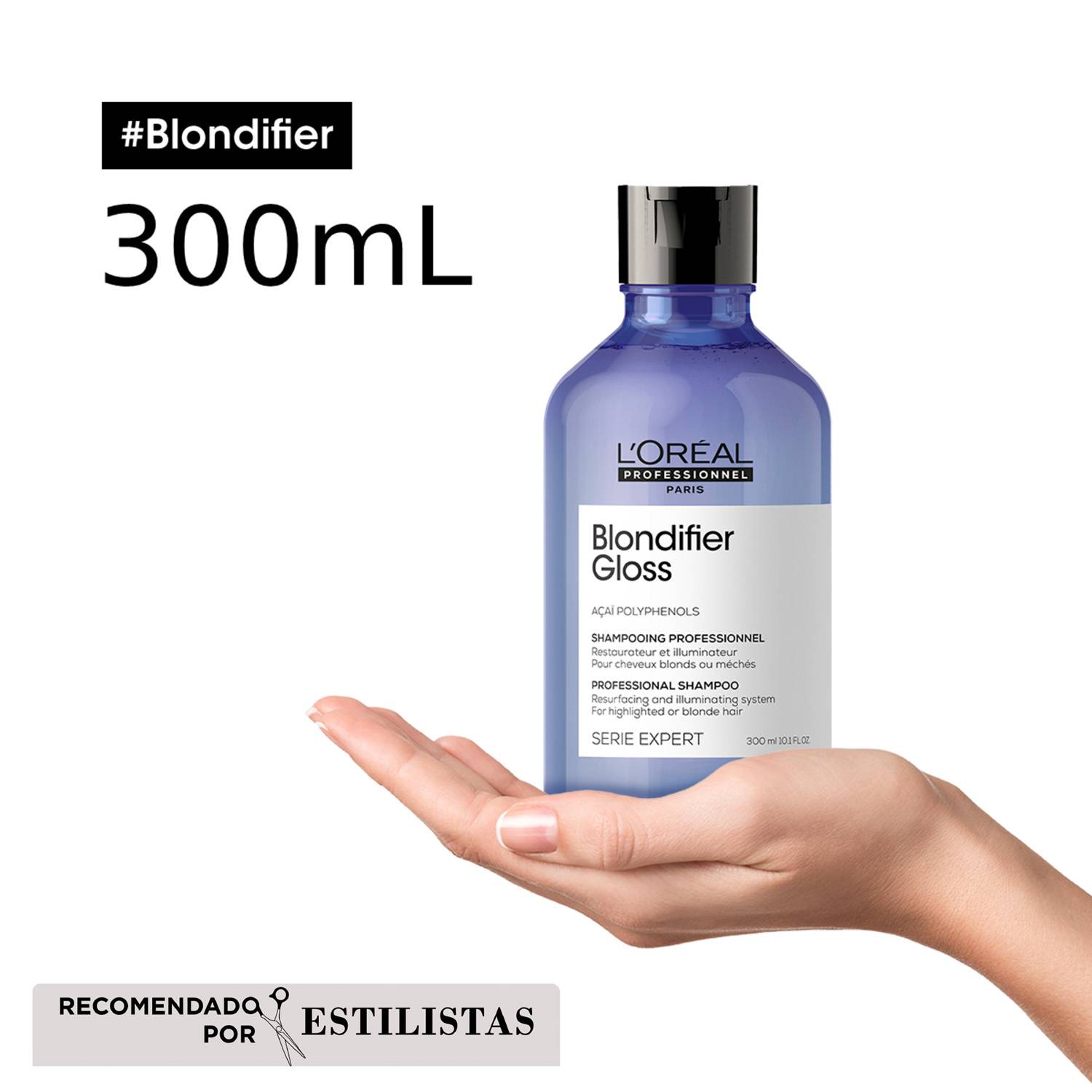 Shampoo Blondifier gloss nutrición y cuidado del rubio Loreal professionnel 300ml