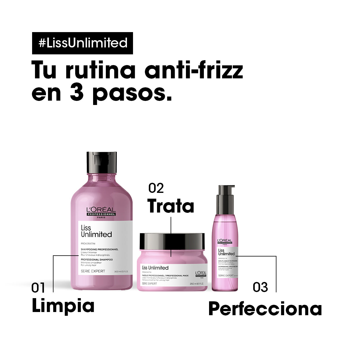 Shampoo Liss Unlimited anti frizz Loreal professionnel 300ml