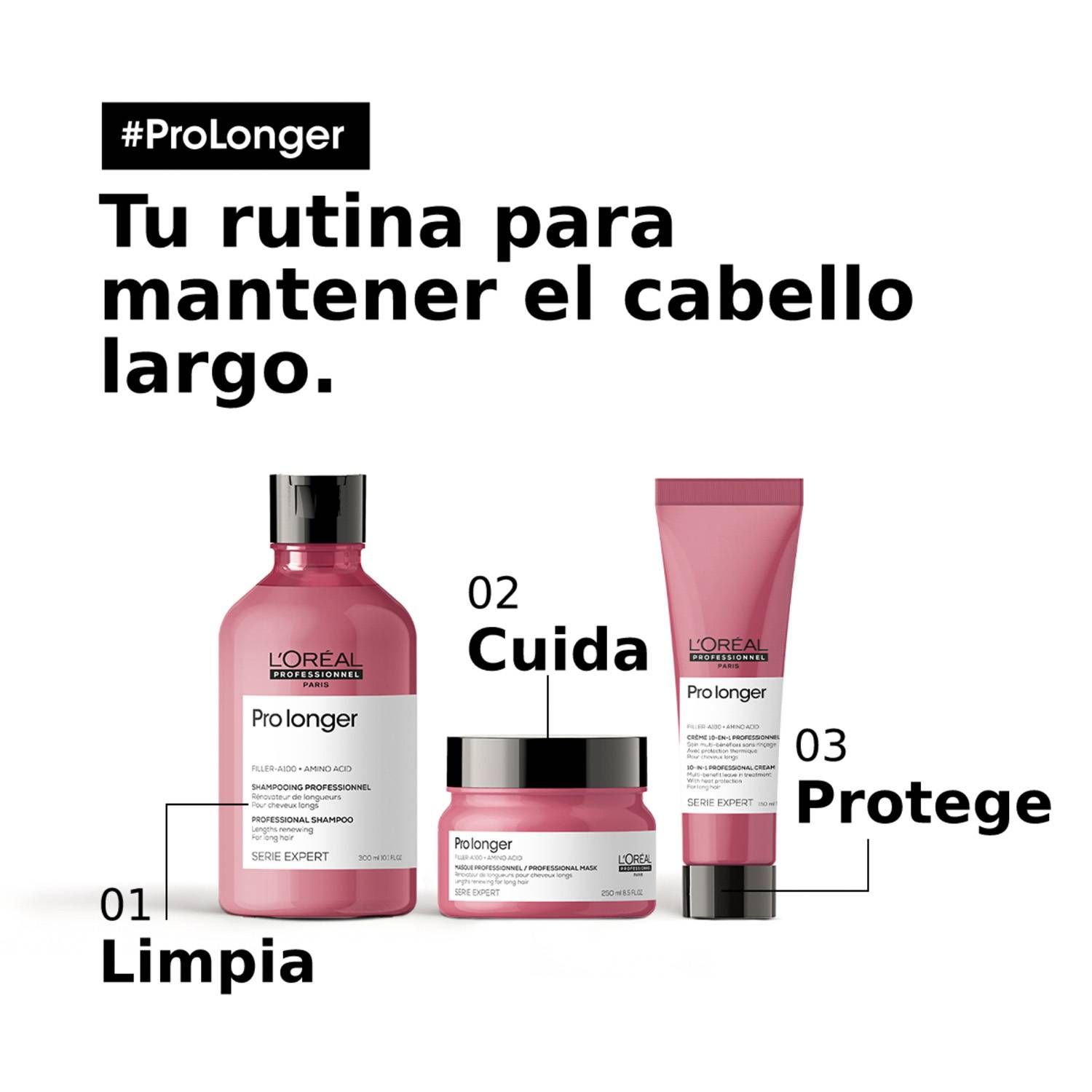 Shampoo ProLonger engrosa puntas del cabello largo L'Oréal Professionnel 300ml