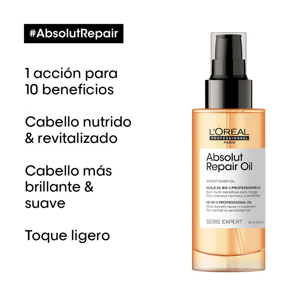 Aceite Absolut Repair 10 en 1 cabello dañado L'Oréal Professionnel 90ml