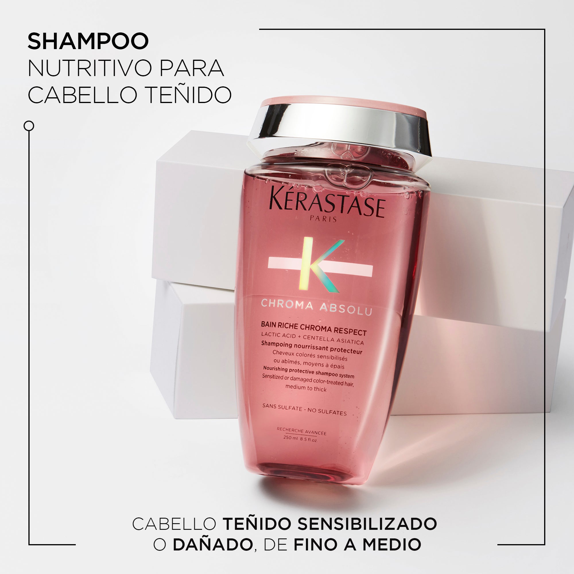 Shampoo Kérastase Riche Chroma Absolu respect nutrición cabello con color 250ml