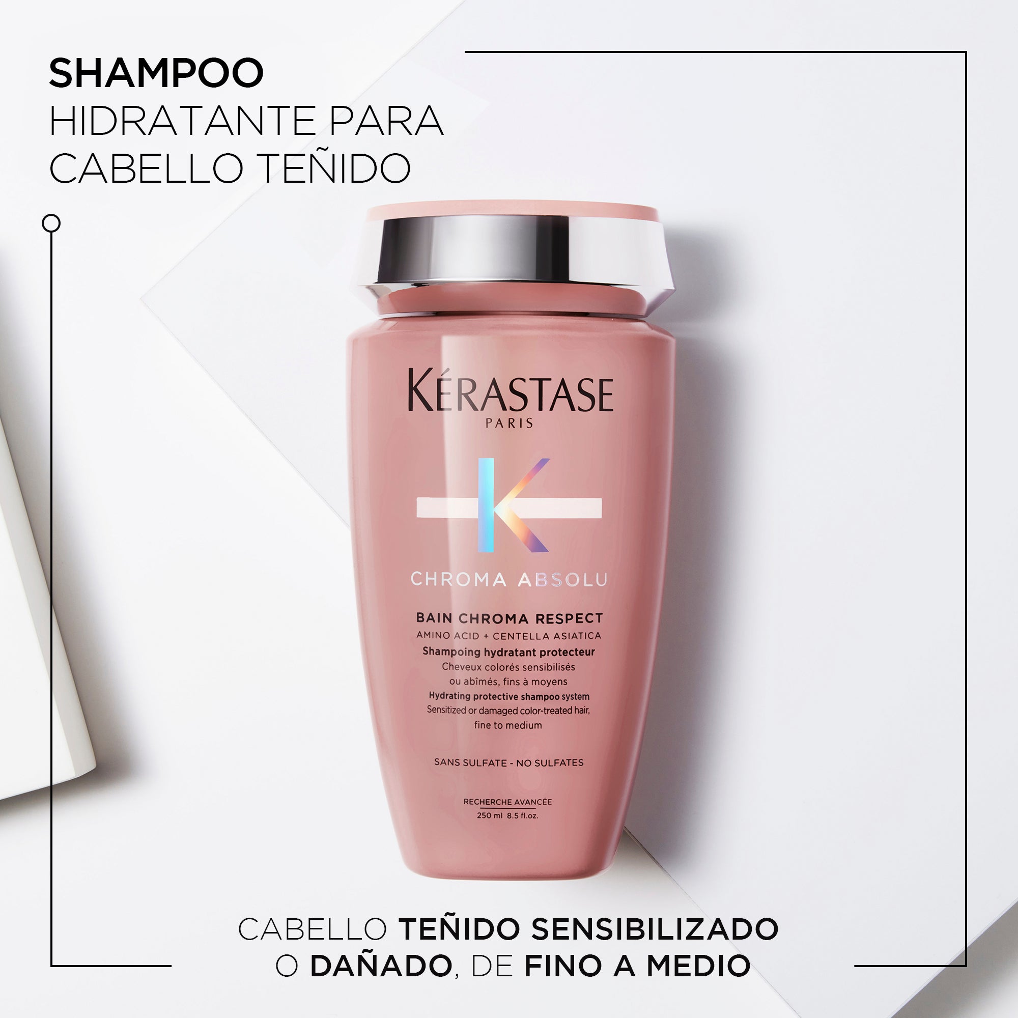 Shampoo Kérastase Chroma Absolu Respect hidratación cabello con color 250ml