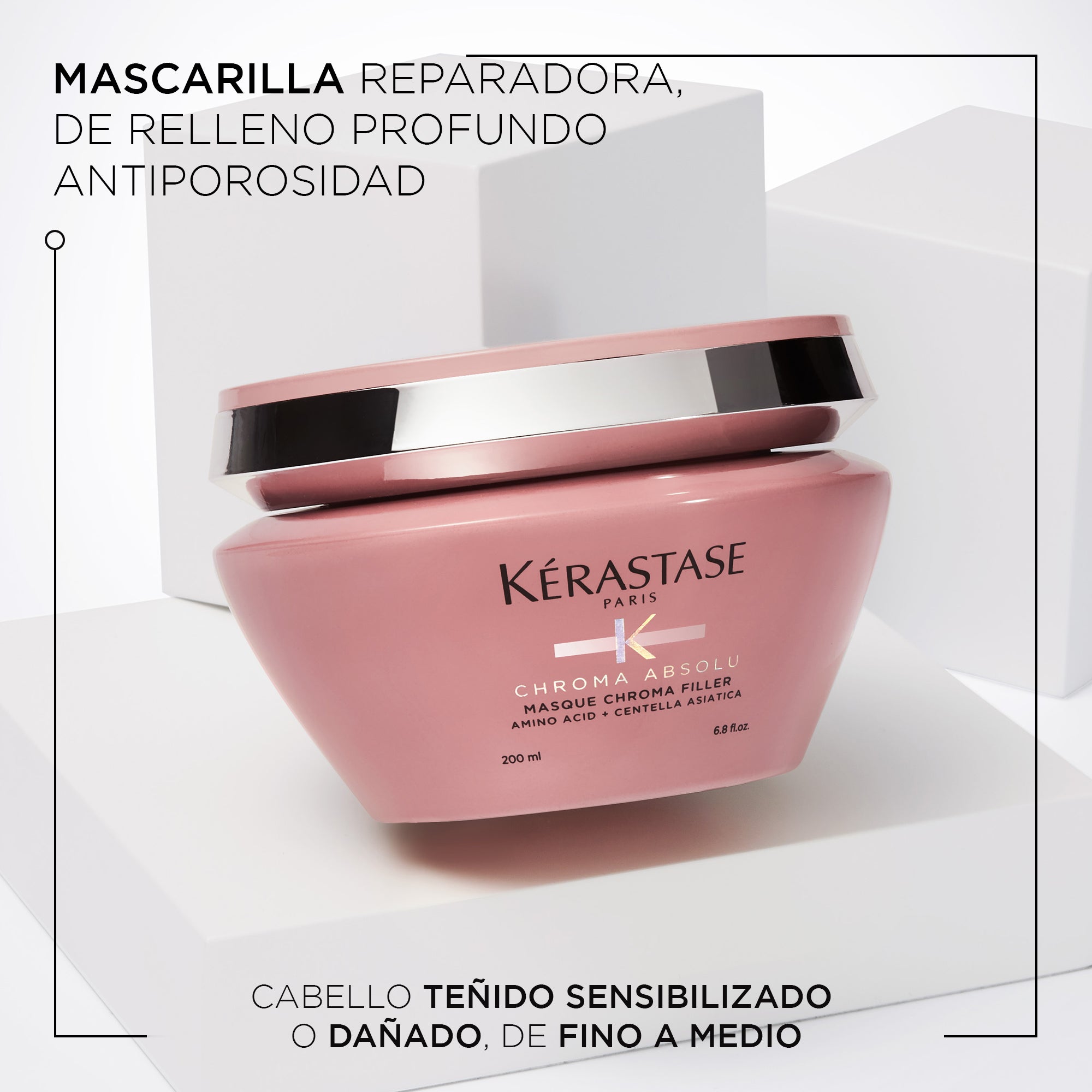 Mascarilla Kérastase Chroma Absolu Filler anti porosidad cuida color 200ml