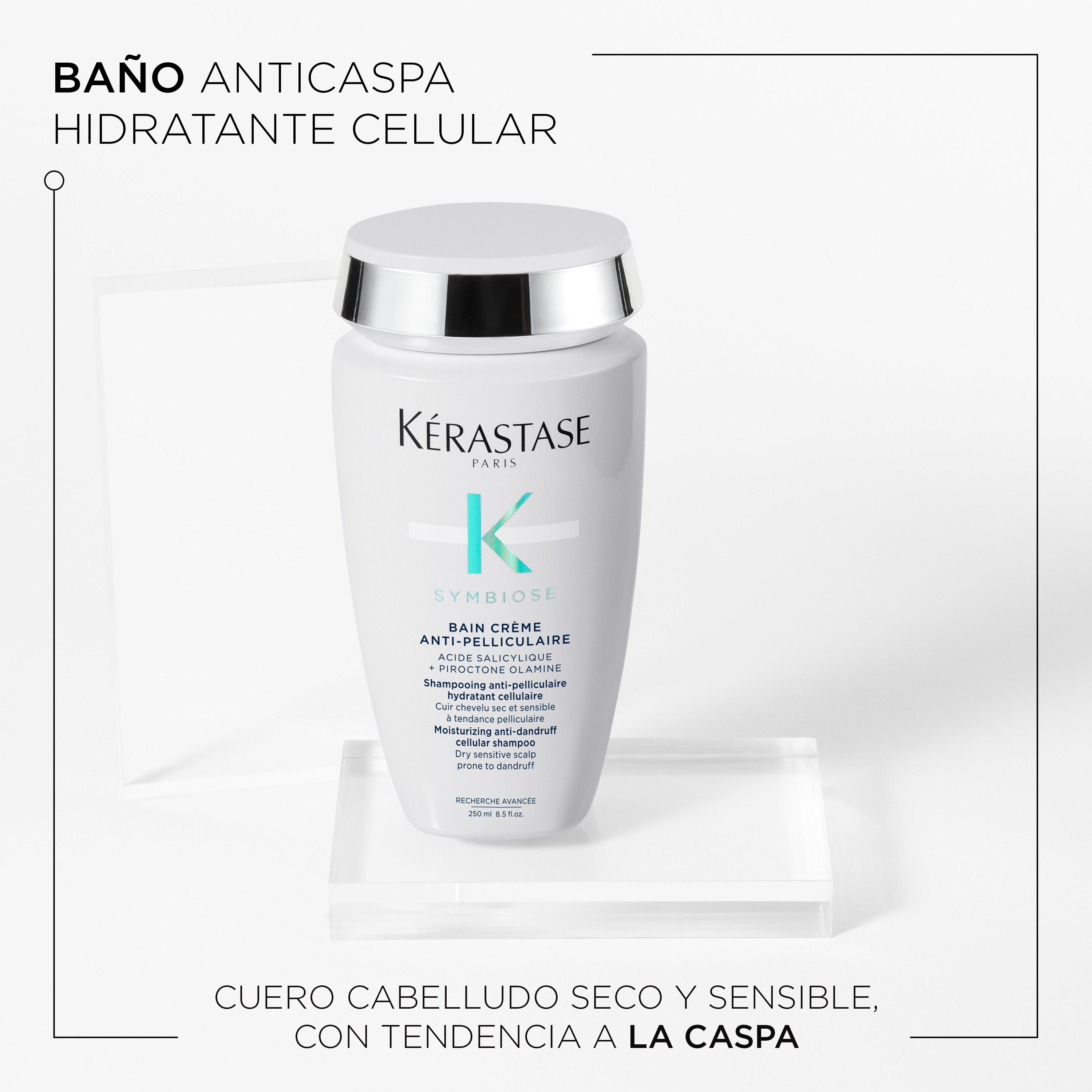 Shampoo Symbiose Creme anti caspa Cuero cabelludo seco 250ml