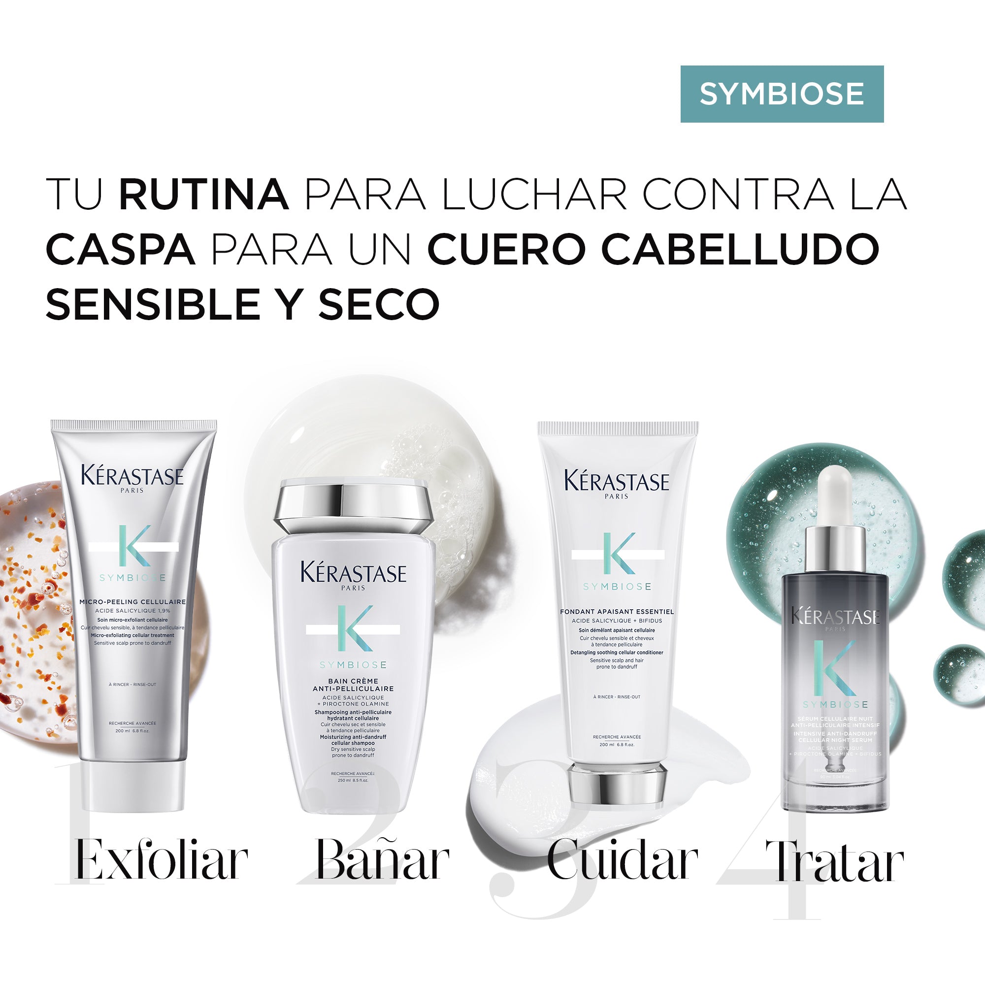 Shampoo Symbiose Pureté anti caspa Cuero cabelludo graso 250ml